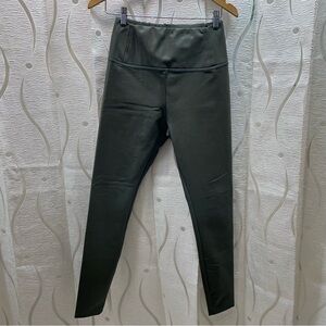 Z/C Signature Faux Leather Leggings Womens Medium Olive Green High‎ Rise